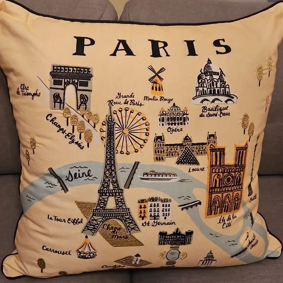 Paris Themed Decorative Pillow - Picture 2 of 15